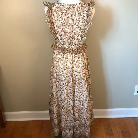 NWT By The River Floral Print V-neck Maxi Dress Size S - Picture 2 of 11